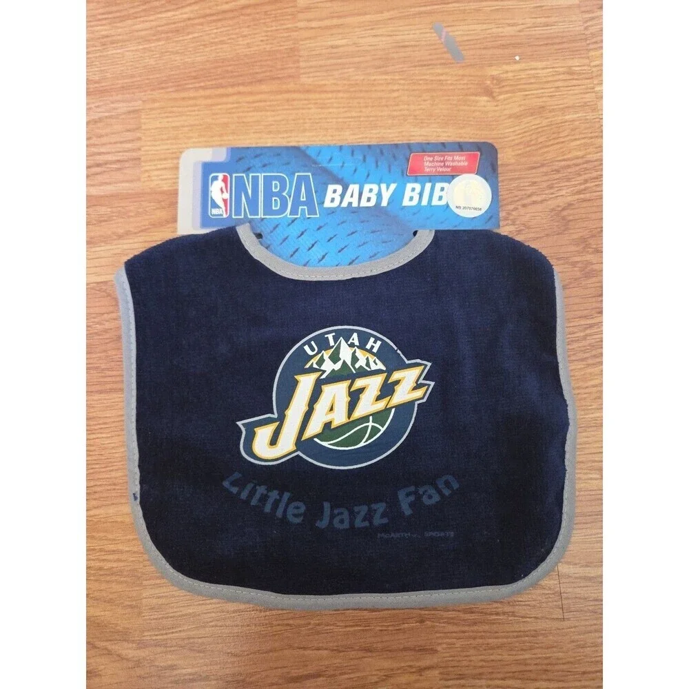 NBA Utah Jazz All-Pro Baby Bib NEW Basketball Infant Newborn Cotton Navy